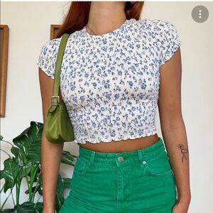 Hollister Smocked Tiny Floral Top